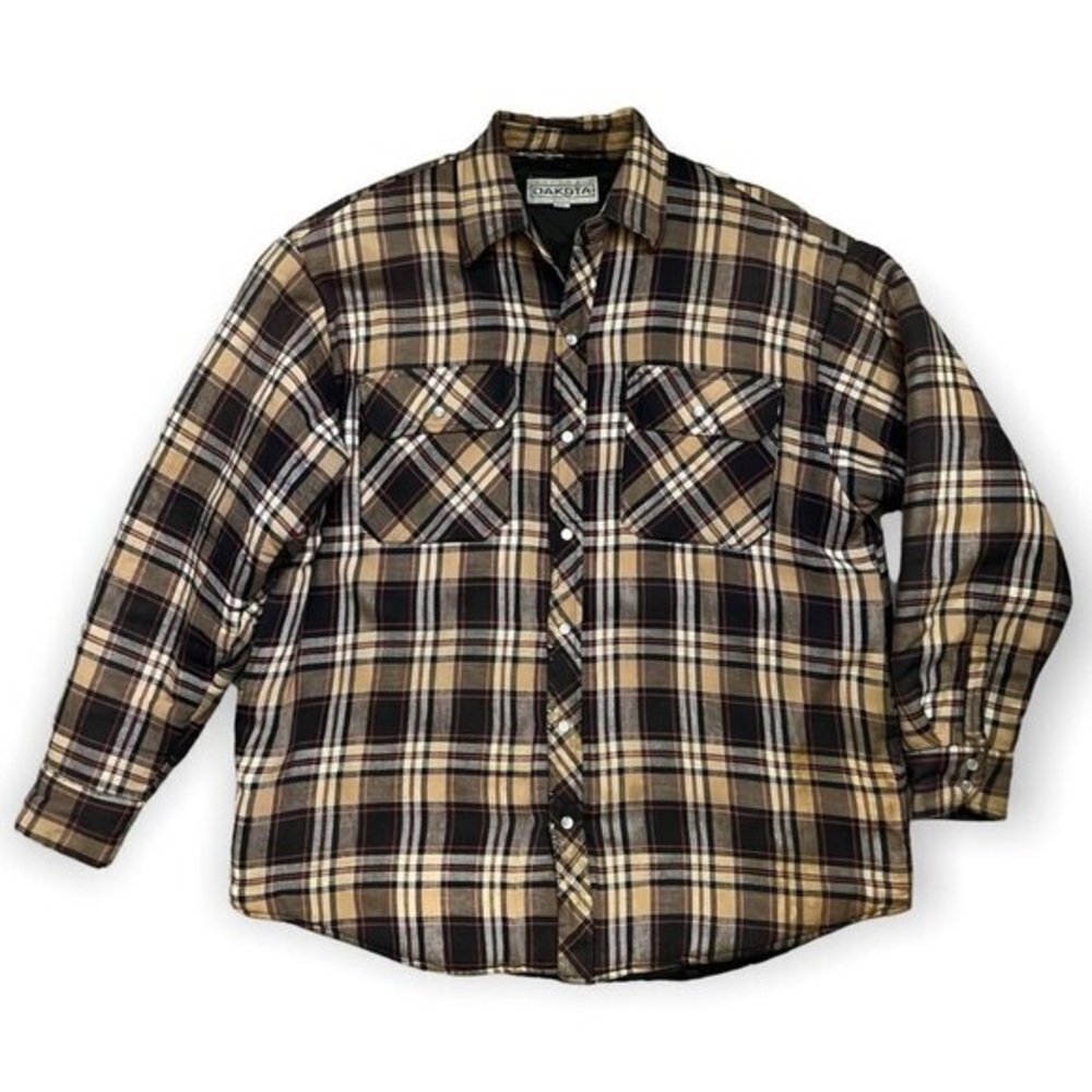 Dakota Nova Check Plaid Padded Workwear Bomber Jacket - Mens Large